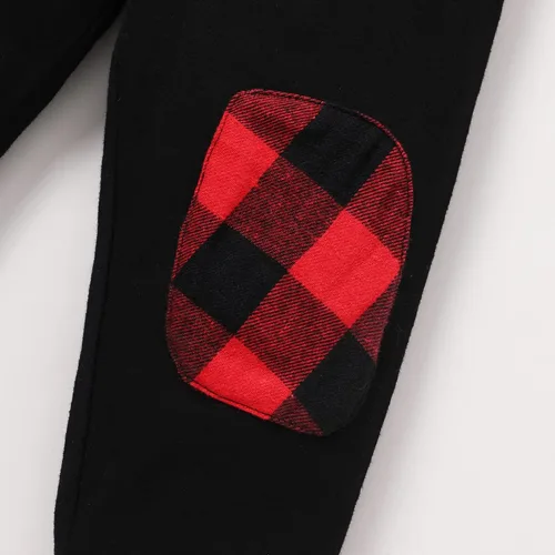 Vista 14 de YOUNGER TREE Conjunto de sudadera con capucha para niños pequeños, conjunto de camisa de franela a cuadros para otoño, invierno y primavera