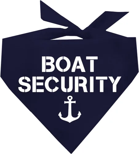 Vista 5 de Bandana de seguridad para perro Triángulo ajustable 100% algodón Hecho en Estados Unidos Amante de los barcos Capitán Playa Lago Negro