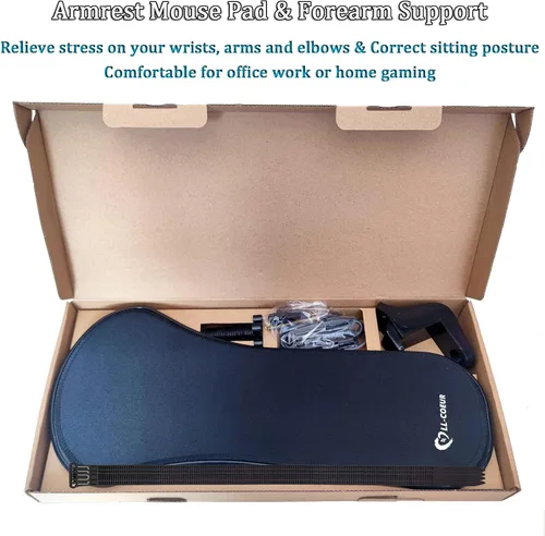 Vista 7 de LL-COEUR Reposamuñecas de apoyo para mesa y silla, extensor de escritorio ergonómico, soporte multifuncional para mouse para computadora (negro)