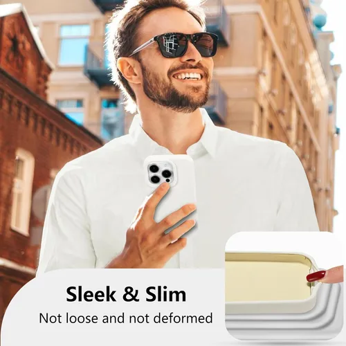 Vista 165 de Funda magnética de silicona para iPhone 13 Pro, color blanco antiguo [Compatible con Magsafe] [Forro de microfibra suave antiarañazos], funda