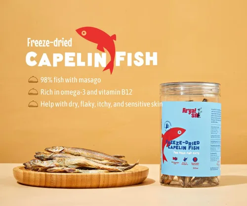 Vista 4 de Arya Sit! - Golosinas para perros liofilizadas de un solo ingrediente (pescado capelán)