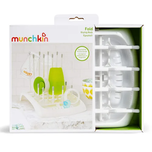 Vista 6 de Munchkin Estante de secado plegable para biberones, diseño compacto que se pliega para un fácil almacenamiento, blanco/gris