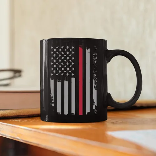 Vista 4 de Regalos patrióticos de bomberos con la bandera estadounidense para hombres y mujeres, regalos de primera respuesta para hombres, taza de café