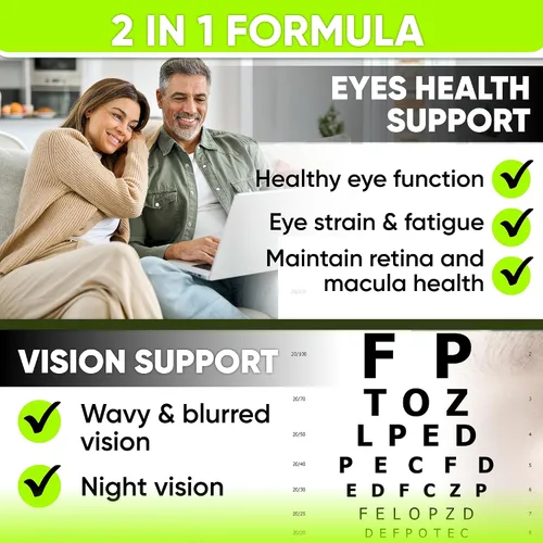 Vista 2 de NutraPro Apoyo a la visión: las mejores vitaminas para los ojos para una visión borrosa. Suplementos oculares para adultos con luteína para la salud