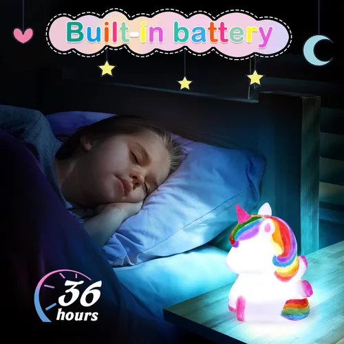Vista 3 de dededa Kit de arte de luz nocturna de unicornio para pintar tu propio unicornio, artes y manualidades para niños de 4 a 8 años, regalos