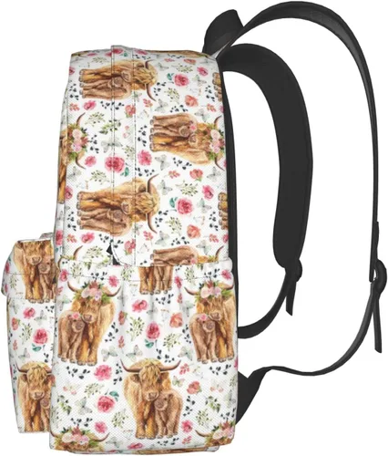 Vista 3 de Mochila de seta de 16 pulgadas Mochila de viaje ligera para portátil, vaca highland, Classic