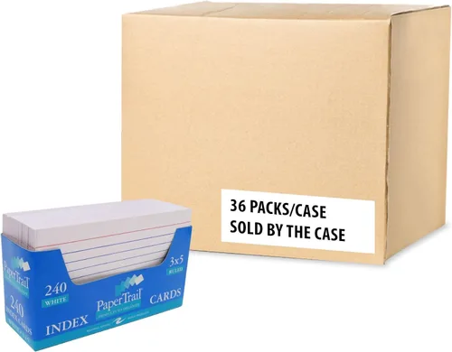 Vista 16 de Roaring Spring Fichas de índice de 4 x 6 pulgadas, caja a granel de 36 paquetes de 100 cada uno, papel de índice blanco liso 100#, rayado