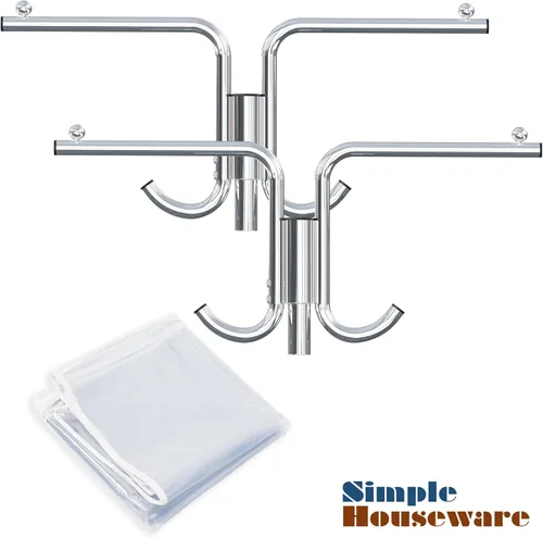 Vista 2 de Simple Houseware Cubierta y soporte de tubo para perchero SimpleHouseware Z-Base (estante de armamento no incluido)