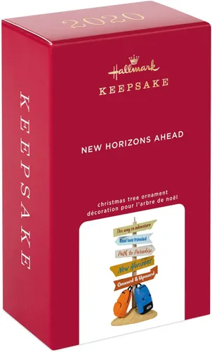 Vista 4 de Hallmark Adorno navideño de recuerdo 2020 con fecha de año, nuevos horizontes por delante (viajes, graduación, jubilación) (1799QGO1971)