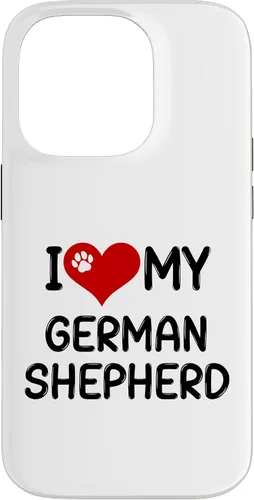 Vista 17 de I Love My German Shepherd Pet Dog Breed Retro Heart Case for iPhone 17