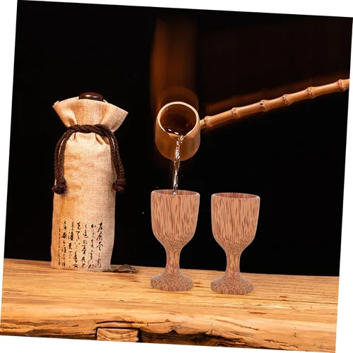 Vista 4 de BESPORTBLE Elegante copa decorativa de madera de agua taza de cóctel de madera ideal para picnic barbacoas