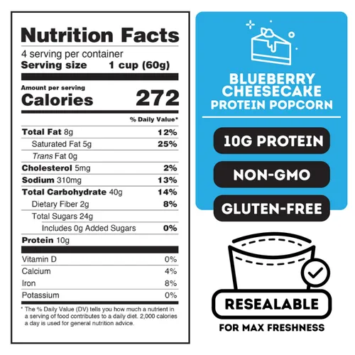 Vista 2 de ICON Meals Palomitas de maíz con alto contenido de proteínas, todo natural, Air Popped, cero azúcar añadido, 0.35 onzas de proteína, 1 bolsa