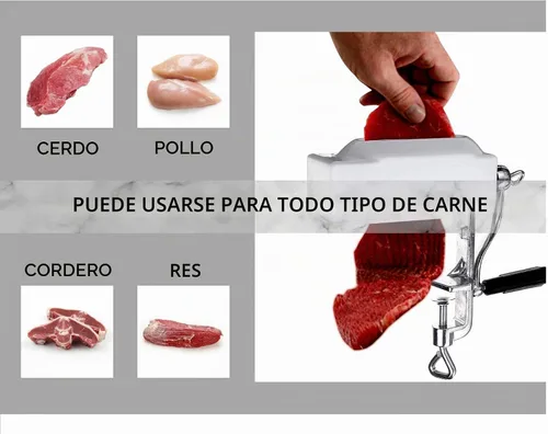Vista 4 de Cuber ablandador de carne comercial – Herramienta para aplanar carne de alta resistencia, accesorio para picadora de carne, cubeta rodante