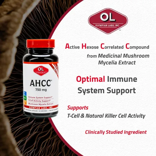 Vista 5 de Olympian Labs Suplemento AHCC premium de 750 mg de AHCC por cápsula – Apoya la salud inmunológica, la función hepática y la actividad natural