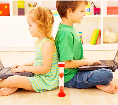 Vista 6 de Temporizador de arena de 1 minuto, reloj de reloj de arena para niños, juegos de aula, hogar, oficina, cocina, decoración, temporizadores, Acción
