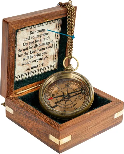 Vista 9 de Compass with Stamped Wooden Case