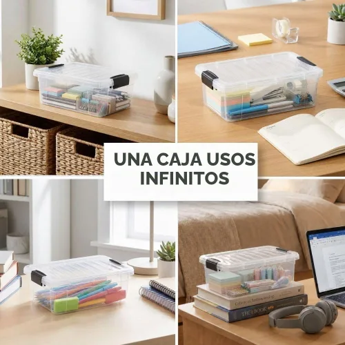 Vista 9 de Superio - Contenedores de almacenamiento de plástico transparente de 1.27 cuartos de galón con tapas, contenedores organizadores apilables, cajas
