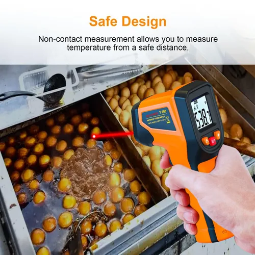 Vista 4 de Actualización 2023 Termómetro Infrarrojo Láser, Pistola de Temperatura Digital sin Contacto, -58℉～1112℉ (-50℃～600℃) Termómetro IR para Industrial