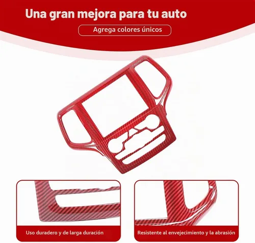 Vista 5 de Cubierta para panel de navegación con bisel central para Grand Cherokee Center Dash compatible con Jeep Grand Cherokee 2019 2020, accesorios Rojo