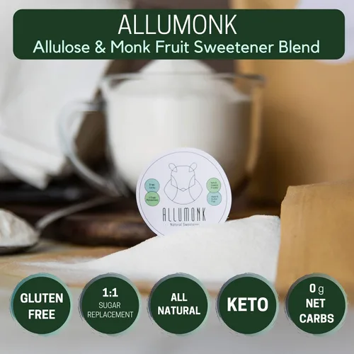 Vista 2 de ChipMonk AlluMonk - Mezcla de edulcorante de alulosa y fruta de monje - Apto para ceto, diabéticos y paleo, cero calorías, cero carbohidratos