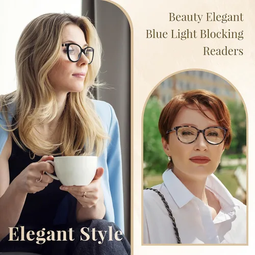 Vista 2 de EASY READ - Lentes de Lectura para Mujeres, Lentes de Computadora con Bloqueo de Luz Azul de Ojo de Gato