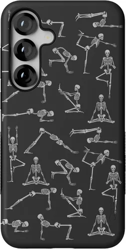 Vista 162 de Casely Funda para Galaxy S9 Postura de cadáver Yoga de esqueleto Diseño protector delgado esencial de doble capa