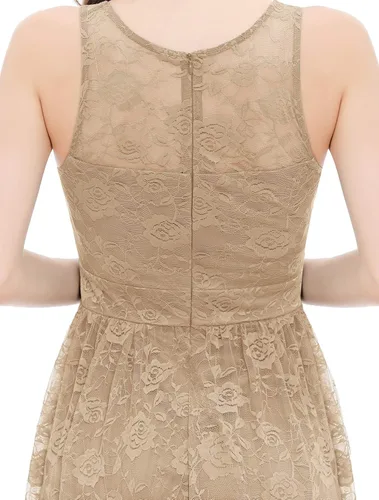 Vista 7 de Wedtrend - Vestido largo de dama de honor con encaje floral para mujer