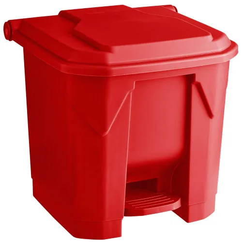 Vista 3 de PRO&Family Cubo de basura rectangular beige de 32 cuartos de galón / 8 galones, cubo de basura con tapa, papelera de reciclaje