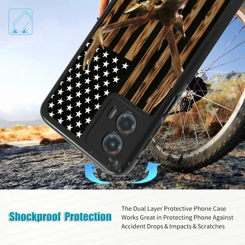 Vista 5 de Funda de doble capa para Motorola Moto G 5G 2023, resistente, a prueba de golpes, resistente, de cuerpo completo, funda protectora resistente