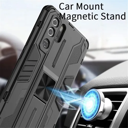 Vista 4 de Asuwish Funda de teléfono para Huawei P30 Pro con protector de pantalla de vidrio templado y soporte delgado, híbrido resistente, película trasera