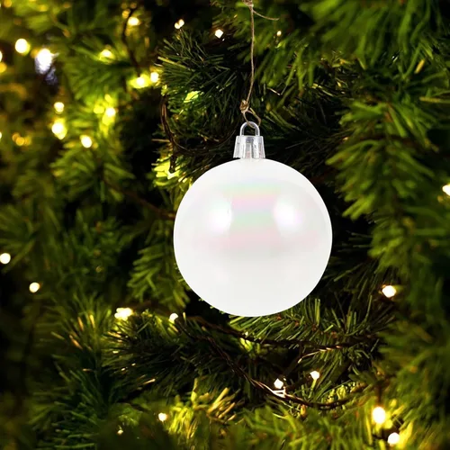 Vista 9 de Garneck 12 bolas de adornos de Navidad iridiscentes, de plástico, inastillables, esferas de Navidad, árbol de Navidad, adornos colgantes