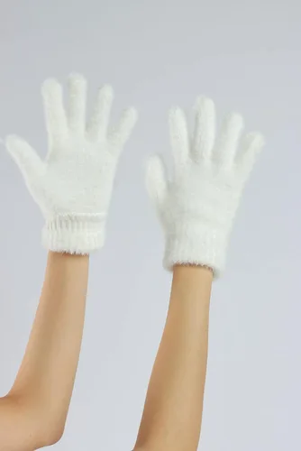 Vista 15 de Sahabowi Guantes de cuero para clima frío Manopla de lana cálida de invierno para mujeres