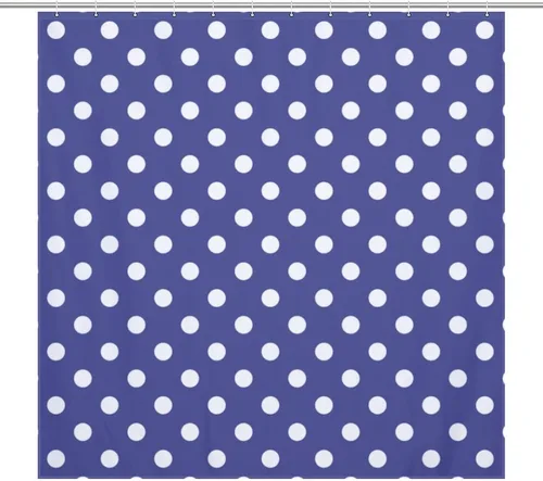 Vista 55 de Juego de 3 alfombras de baño con diseño de lunares, color azul aguamarina, antideslizante, con contorno en forma de U y tapa de inodoro