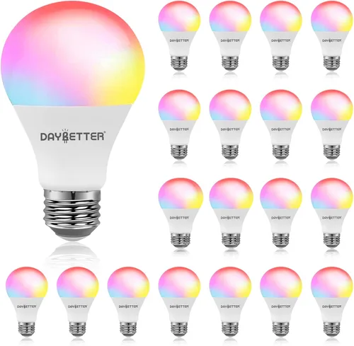 Vista 14 de DAYBETTER Bombillas inteligentes, bombilla Alexa, bombillas WiFi, bombilla RGBCW que cambia de color A19 9W 800LM, bombillas inteligentes que