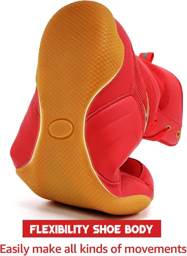 Vista 6 de ASHION Zapatos de lucha libre para hombre, zapatos de boxeo, zapatillas de deporte de fitness con suela cero caída