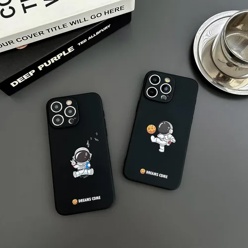 Vista 6 de Yonds Queen Funda protectora de TPU para iPhone SE 2022 (3ª generación), compatible con iPhone 7/8/SE2 (2020), diseño de astronauta, planeta, luna