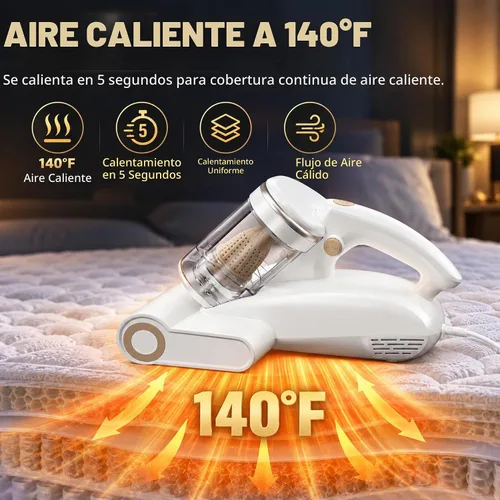 Vista 4 de Aspiradora de colchón con luz UV-C, aspiradora de cama de 16Kpa para sofá