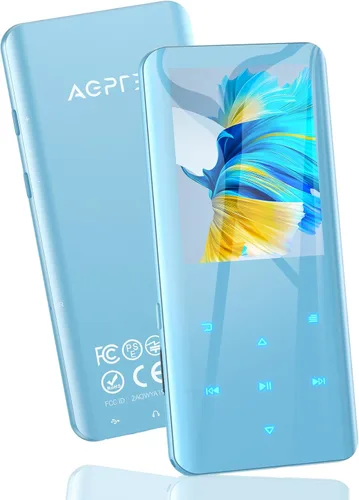 Vista 9 de AGPTEK Reproductor MP3 de 32 GB con Bluetooth 5.3, A19X pantalla curva de 2.4 pulgadas, reproductor de música portátil con bocina, sonido sin Negro