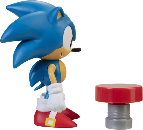Vista 3 de Sonic 4"- Classic Sonic w/Spring- Wave 4 (en línea) articulado