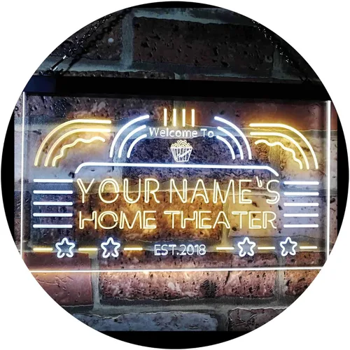 Vista 16 de ADVPRO Letrero de neón LED de un solo color personalizado para cine en casa, decoración de año establecido, 12 x 8.5 pulgadas, st4s32-ph1-tm-b Azul