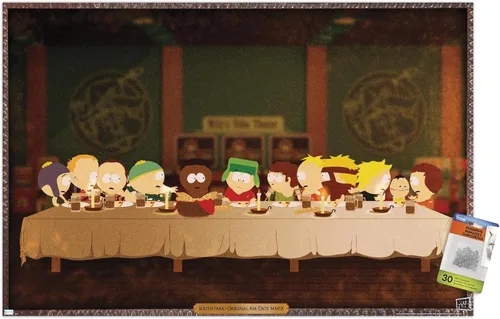 Vista 7 de Trends International South Park - Póster de pared de la última cena, 14.72 x 22.37 pulgadas, paquete de póster y alfiler de alta calidad