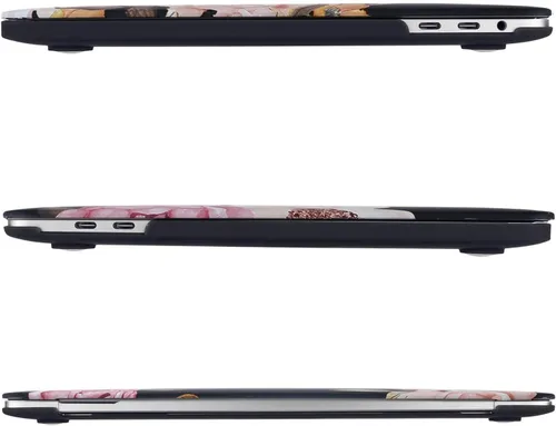 Vista 4 de MOSISO - Funda compatible con MacBook Pro de 13 pulgadas versión 2016-2020 A2338 M1 A2289 A2251 A2159 A1989 A1706 A1708, carcasa rígida de peonía