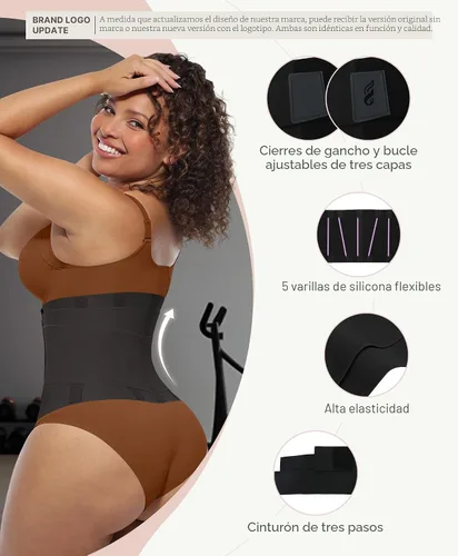Vista 2 de FeelinGirl - Faja de entrenamiento de cintura para mujer, corsé de control Negro