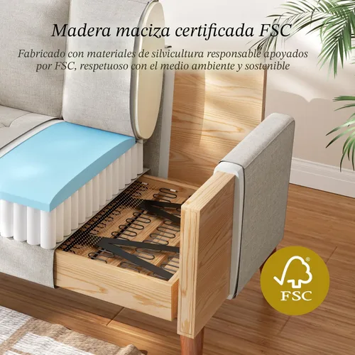 Vista 6 de Vesgantti Sofá de dos plazas con patas de madera maciza, sofás pequeños de 48 pulgadas para espacios pequeños, asiento de dos plazas para sala