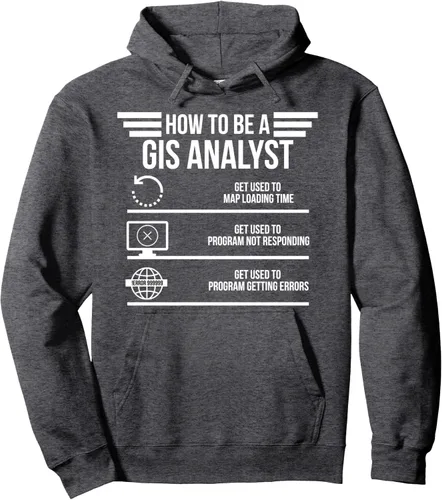 Vista 4 de How to be a GIS Analyst Funny GIS Analyst Gift Pullover Hoodie, Negro