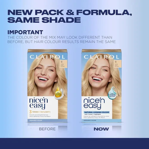 Vista 3 de Clairol Nice'n Easy Tinte Permanente para el Cabello, 11 Rubio Ultra Claro, Paquete de 3