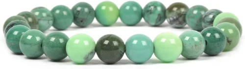 Vista 4 de Brazalete Justinstones de piedras semipreciosas, gemas de 8 mm, redondas, elástico, de 7 pulgadas, unisex Ojo de tigre azul de grado A