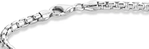 Vista 2 de Miabella Pulsera de plata de ley 925 maciza italiana de 0.138in cuadrada Rolo Link redonda para mujeres y hombres, 7, 7.5, 8, 8.5, 9 pulgadas