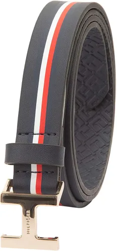 Vista 2 de Tommy Hilfiger Cinturón de cuero de moda para mujer, pantalones y vestidos, Azul marino