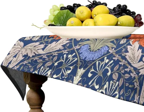 Vista 328 de Mantel Floral Retro de Pájaros, Diseño Original Bohemio William Morris Estampado Cubierta de Mesa para Hogar Picnic Fiesta Comedor Cocina William